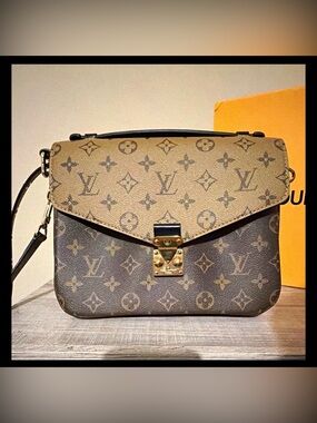Louis Vuitton Two-Tone Monogram Canvas Shoulder Bag in Brown and Tan